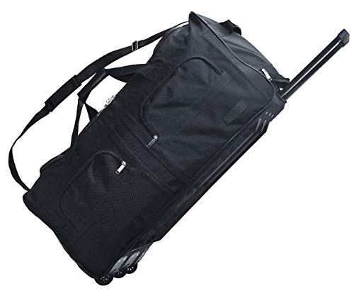 McAllister TravelSystem Reisetasche mit Rolen Trolley Sporttasche Reisetasche Schwarz 60L 80L 100L oder 140L 100 Liter