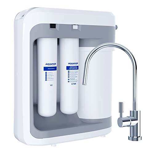 Aquaphor RO-202S Premium Umkehrosmose Unterwaschbecken Trinkwasserfiltersystem vollautomatisch unter der Spüle Kein Kalk 99,9% Bakterien Reduzierung, entfernt Schwermetalle, Pestizide.