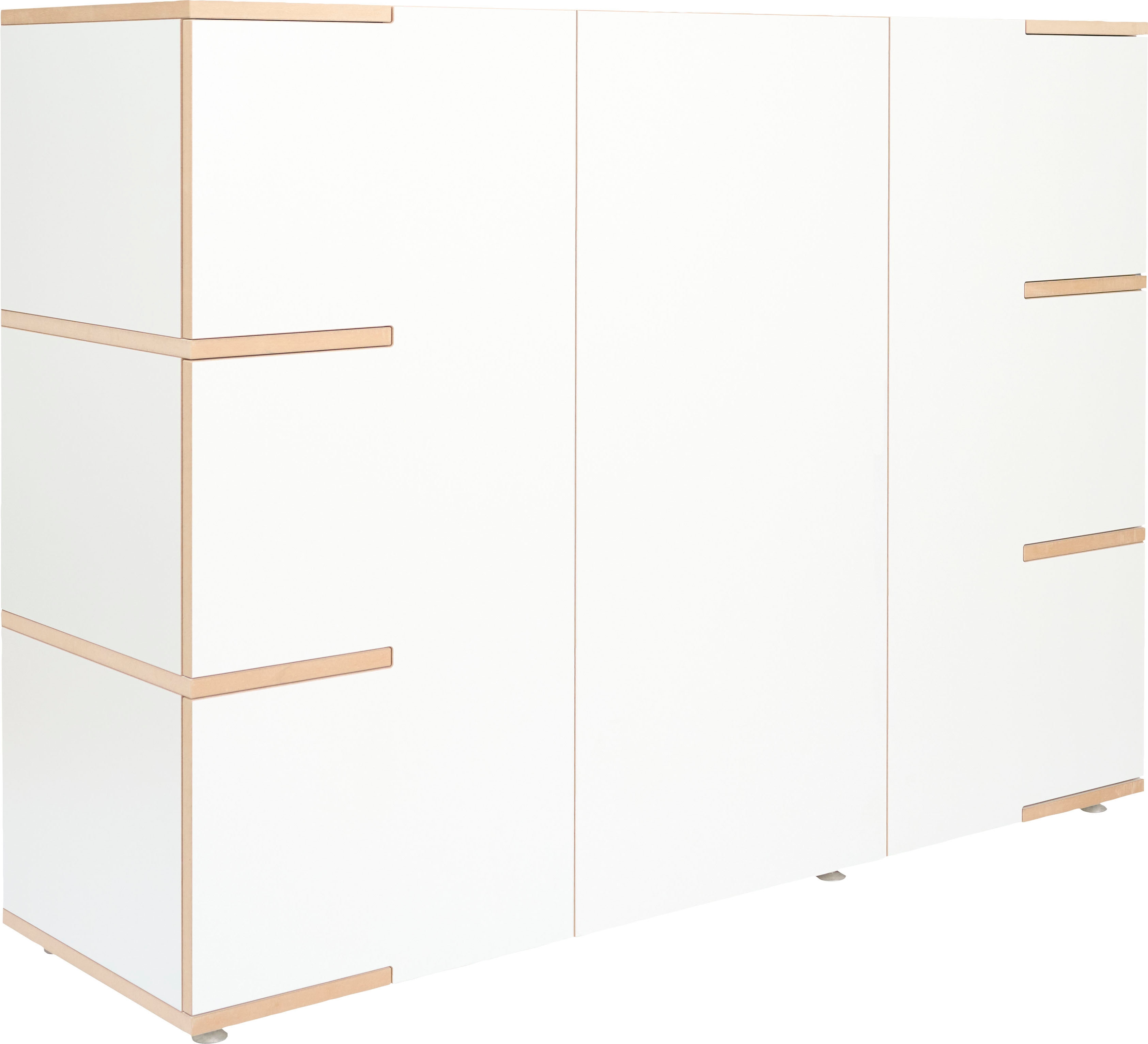 Tojo Stau | Designer Lowboard, Sideboard, Highboard | MDF, weiß | Holzschrank Stau Side 150 x 40 x 110 cm