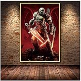 KONGZIR Doom Eternal Hd Das Spiel Poster   Leinwand Ölgemälde Wandkunst Bild Wandkunst Living Home Decor -60X80Cmx1Pcs- Kein Rahmen