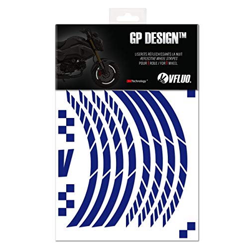 VFLUO - Kit Reflektierende Felgenrandaufkleber GP Motorroller, Aufkleber für 1 Rad 3M™-Technologie™, 360°-Kreis - Hohe Sichtbarkeit von der Seite – Diskret und Design – Einfache Installation