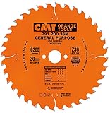 CMT Orange Tools Kreissägeblatt HW 200 x 2,8 / 1,8 x 30 Z=36 15° ATB - 291.200.36M - für Längs- und Querschnitte
