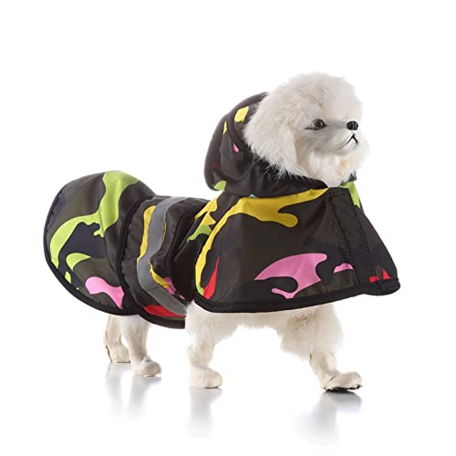 Hunde-Regenmäntel Hunde-Regenmantel Haustier-Overall-Regenmantel Reflektierender Outdoor-Poncho Hunde-Regenhut-Regenmantel (Color : Colourful, Size : M) (Color : Colourful, Size : M)