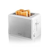 Cloer 3211 Toaster, 825 W, für 2 Toastscheiben, integrierter Brötchenaufsatz, Nachhebevorrichtung, Krümelschublade, wärmeisoliert, Edelstahl