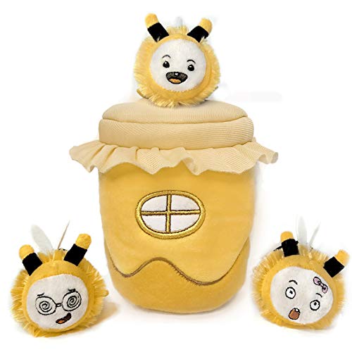 FENRIR JoyShun Bee Dog Plush Toy Set - Interactive Squeaky Hide and Seek Puppy Dog Toy