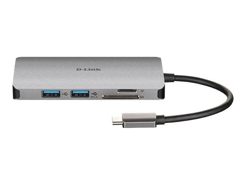 D-Link 4-In-1 USB-C Hub mit HDMI/Kartenleser/USB-C Thunderbolt 3 Dockingstation