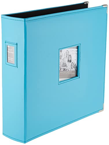 Pioneer 3-Ringbuch aus Kunstleder, 30,5 x 30,5 cm, Hellblau