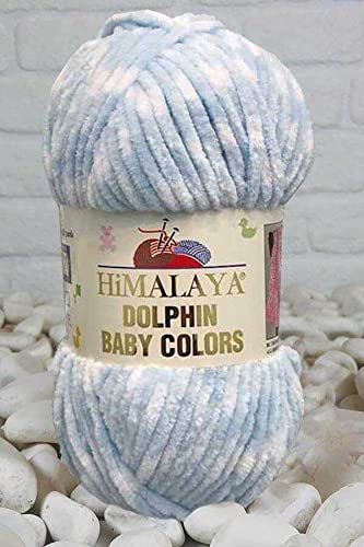 Himalaya Delphin Baby Colors (5er-Pack), 5 x 100 g, super sperriges Himalaya-Garn, Deckengarn, Samtgarn, Strickgarn, Amigurumi-Garn (80425)