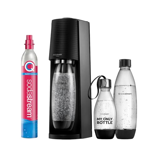 SodaStream Wassersprudler TERRA Vorteilspack, inkl. 1x CO2-Zylinder CQC, 2x 1L spülmaschinenfeste Kunststoff-Flasche und 1x 0,5L spülmaschinenfeste Kunststoff-Flasche