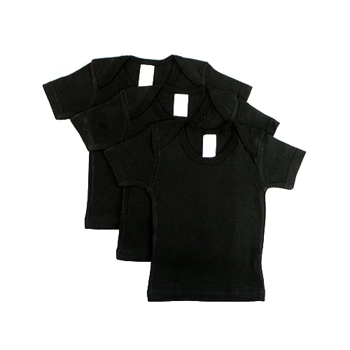 Black Short Sleeve Lap Shirt (Pack of 3) - 18-24
