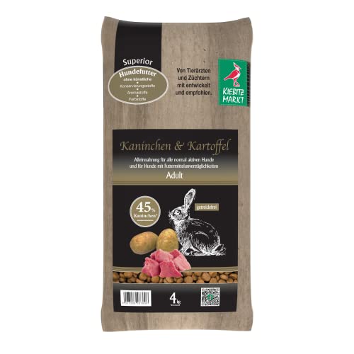 Kiebitzmarkt Superior Hundefutter Trockenfutter Adult Kaninchen + Kartoffel getreidefrei (4 kg)