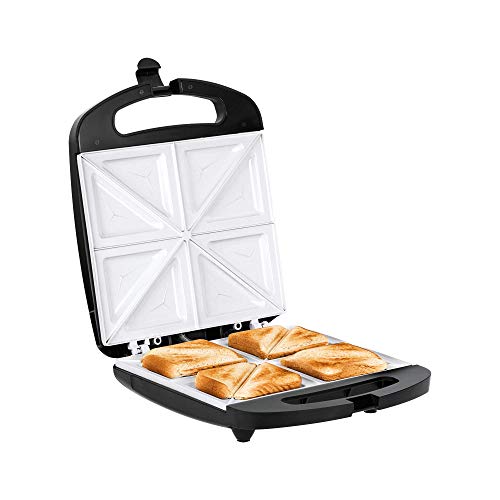 Teesa TSA3229B Sandwich Toaster mit Keramikeinsätzen für 4 Sandwiches