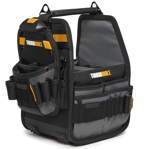 ToughBuilt – 20-cm-Tragetasche mit ClipTech-System, 31 Fächer und Schlaufen, Nietenverstärkung, inklusive Zusatztasche und zwei ClipTech-Hubs, Werkzeug-Organizer in Premiumqualität – (TB-CT-180-8-DE)