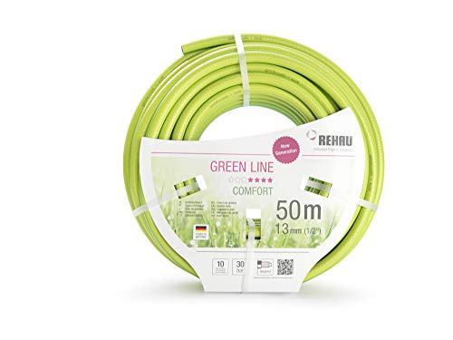 REHAU Gartenschlauch Green LINE, leuchtendes grün, flexibel + druckfest + formstabil (1/2" - 50m)
