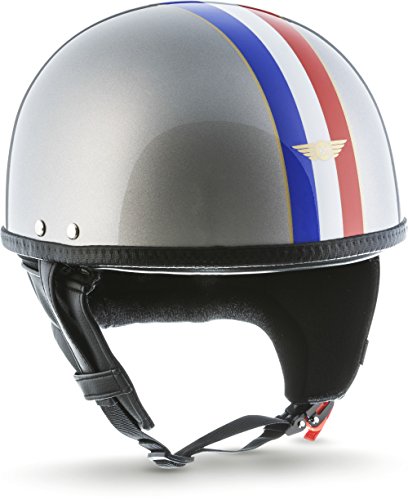 Moto Helmets® D22 "France Titan" · Brain-Cap · Halbschale Jet-Helm Motorrad-Helm Bobber · Fiberglas Schnellverschluss SlimShell Tasche M (57-58cm)