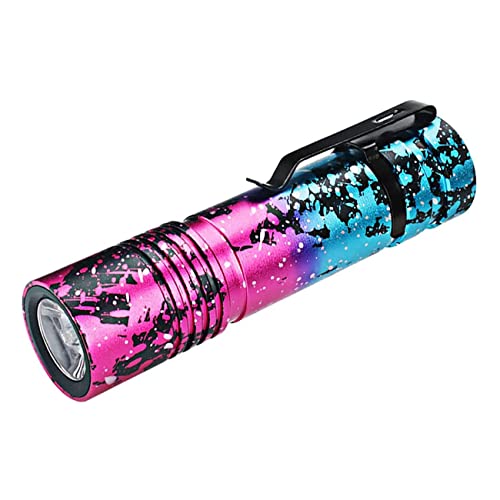 ULTRAFIRE Wiederaufladbare USB-Taschenlampe, klein, taktische EDC-Taschenlampe, 800 Lumen, 5 Modi, Mini-LED-Taschenlampe, hell, wasserdicht, für Kinder, Camping, Outdoor, Rosa