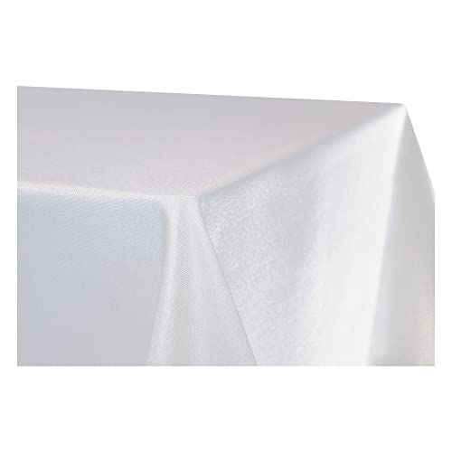 Tischdecke rechteckig Leinenoptik Lotuseffekt Tischwäsche Wasserabweisend Tischtuch Fleckenabweisend Bügelfrei Abwischbar Waschbar Innen und Außen Perleffekt (130 x 300 cm, weiß)