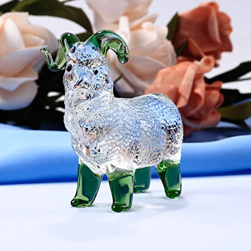 QINGMM 1 Stück Kristall Ziege Modell 7 cm Glas Tier Miniatur Briefbeschwerer für Ornamente Heimdekoration Zubehör-Form 1
