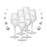 JUST BE Sektgläser aus bruchsicherem Acrylglas | Sekt-Gläser Premium Weiß | 6 Stück