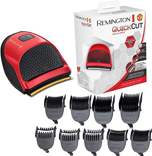 Remington Haarschneidemaschine QuickCut Manchester United Edition (Edelstahlklingen mit CurveCut-Klingen-Technologie, 9 Aufsteckkämme, Netz-/Akkubetrieb, Lithium) Haarschneider HC4255