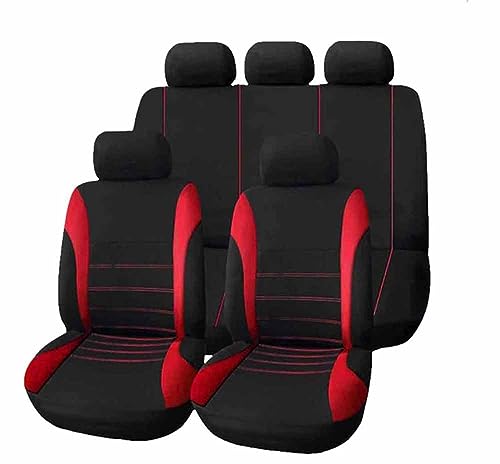 GuriDo SitzbezüGe Auto Set füR Suzuki Across 2021-2025, AutositzbezüGe Sitzer SchonbezüGe Atmungsaktiv Anti-Rutsch Sitzkissen Protektoren InnenzubehöR,B/9pcs Set Red