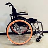 Rollstuhl-Schiebefelgenabdeckungen, 24-Zoll-Hinterrad-Sportrollstuhl-Silikon-Handschiebeabdeckung, Handrad-Snare-Pads, verbessern Griff und Traktion, rutschfest, 1 Paar,Orange