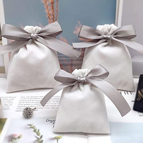 XULIANYI Velvet Ribbon Gift Bags 7x9cm 10x12cm 12x15cm 6x13cm 15x20cm Eyelashes Makeup Lippenstift Sack Jewelry Drawstring Pouches-50 white bag,15x20cm (6x8in)