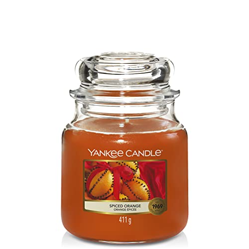 Yankee Candle Duftkerze im Glas (mittelgroß) | Spiced Orange | Brenndauer bis zu 75 Stunden