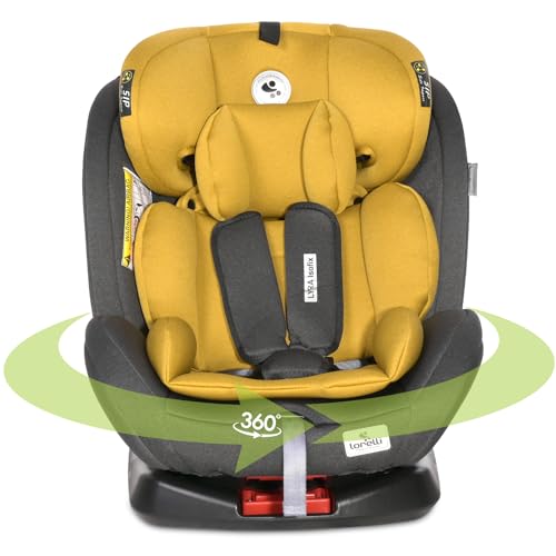 Lorelli Kindersitz Lynx Gruppe 0+/1/2/3 (0-36kg) Isofix, 360 Grad Drehung, Gurt, Farbe:gelb
