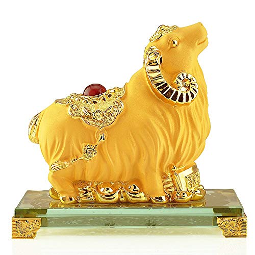 Benfa Chinesisches Zodiac Zwölf Tiere 2019 Neujahr Golden Resin Collecable Figurines Car oder Table Decor Statue,Sheep