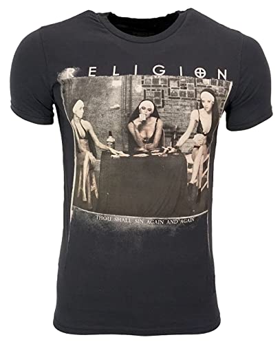 Religion Herren T-Shirt Strip Poker (Schwarz, M)