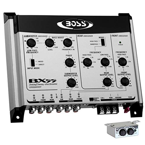 1 elektronische frequenzweiche kompatibel mit BOSS Audio Systems BX55 2/3-wege-equalizer Front/Rear/subwoofer Remote subwoofer enthalten, 1 Stück