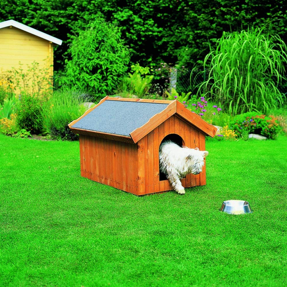 Hundehütte Canis klein 85x60x66cm Kiefernholz massiv honigbraun Hütte Hund Garten wetterfest imprägniert wärmeisoliert standfest robust
