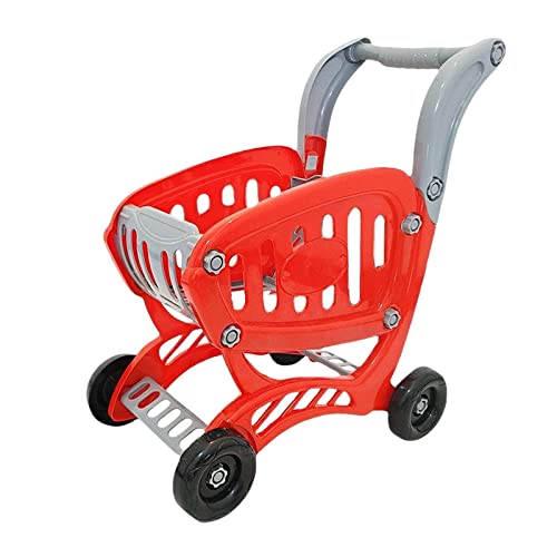 Oshhni Deluxe-Kinder-Einkaufswagen-Spielzeug, leicht zu schieben, Einkaufswagen-Spielzeug für und Jungen im Vorschulalter, Kleinkinder, zum