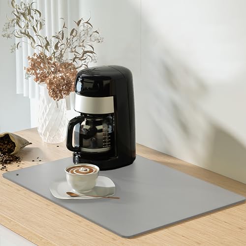 INCETUE Abtropfmatte 40 x 60 cm, saugfähige Küchenmatte mit rutschfester Gummi-Rückseite, Abtropfmatte für Spülbecken, Abtropffläche für die Küche, super saugfähig, Kaffeemaschine