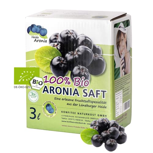 Bio Aronia Muttersaft - Schwarzen Apfelbeerensaft - 100% Direktsaft - Aroniasaft aus frischen Aroniabeeren - aus deutscher Landwirtschaft (3 Liter)