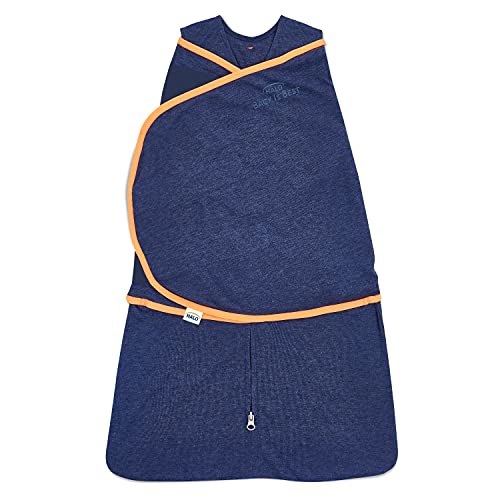 Halo Schlafsack, ideal für die Temperatur, 3-fach verstellbar, tragbar, Marineblau/Orange, Neugeborene