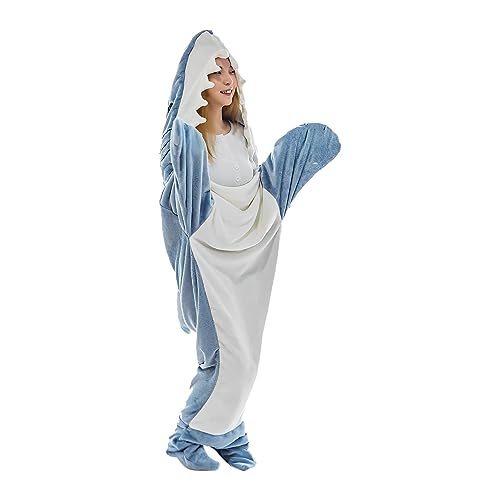 Hai Decke Erwachsene Zum Anziehen Hai Decke Schlafsack Hai Decke Kostüm Hai Decke Anzug Super Weich, Gemütlich, Flanell, Geschenk Für Teenager, Erwachsene, Hai-Liebhaber