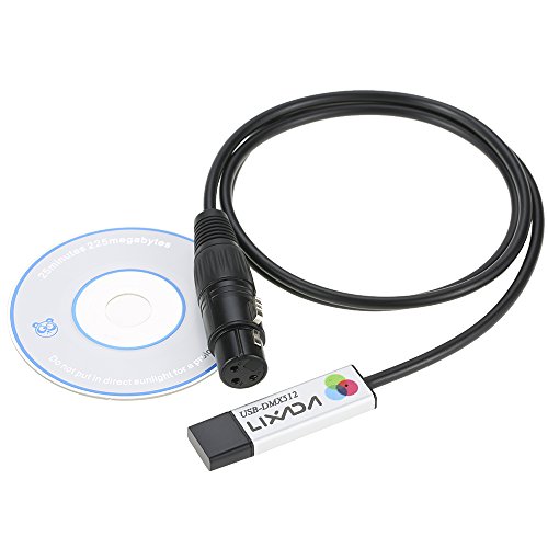 Lixada USB auf DMX Interface Adapter Controller DMX512 für PC Bühnenbeleuchtung Controller Dimmer