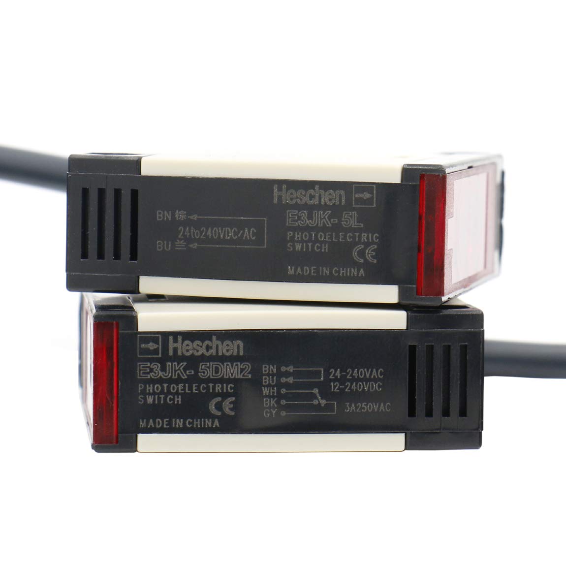 Heschen Fotoelektrischer Schalter, E3JK-5DM2-5L, 24-240VAC/12-240VDC, Bijection Type, Detection Distance 5M