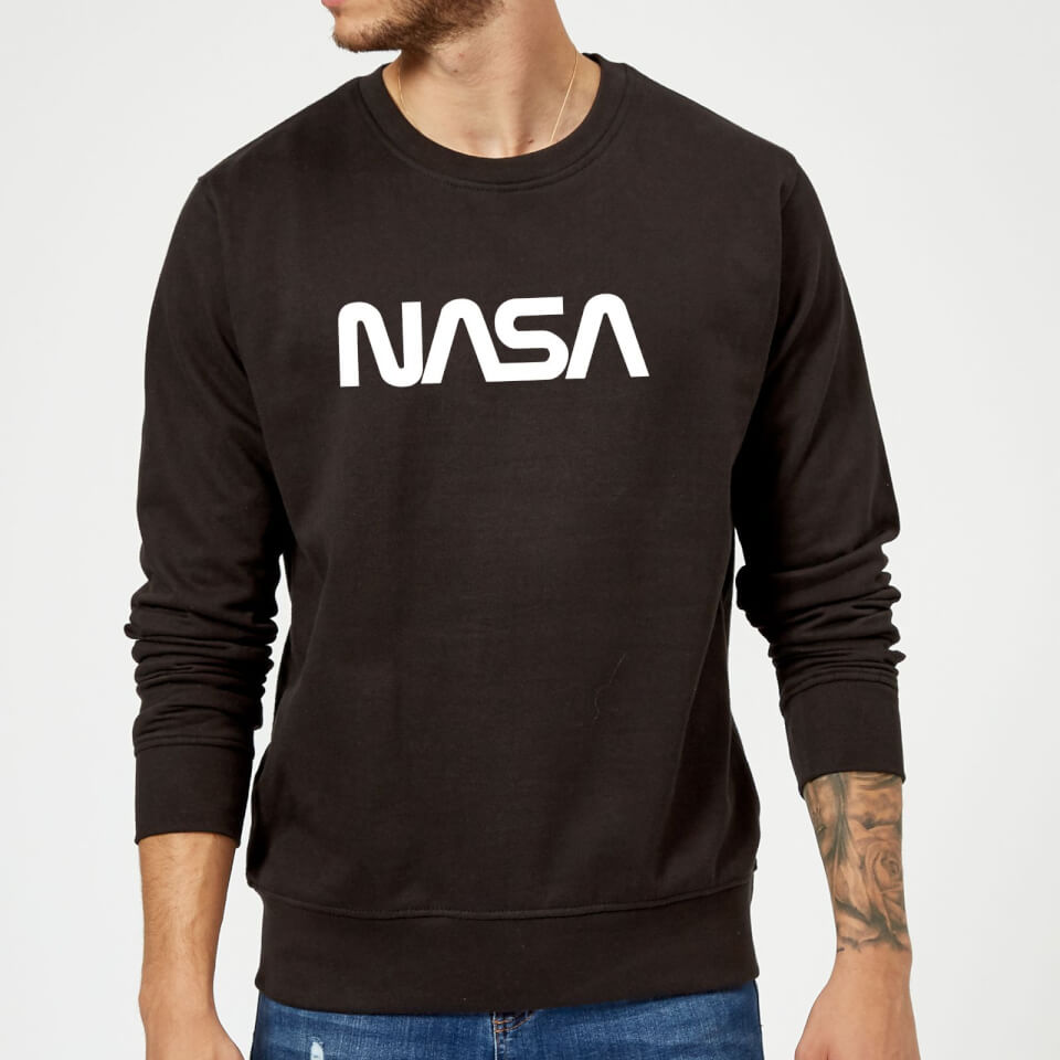 NASA Worm Weiß Logotype Sweatshirt - Schwarz - L