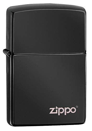 Zippo 60001246 Ebony with Logo Feuerzeug, Messing, Schwarz, one Size