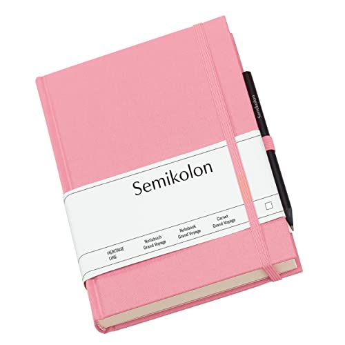Semikolon (364099) Reisetagebuch Grand Voyage blanko flamingo (pink) - Tagebuch mit 304 Seiten - 2 Lesezeichen, Weltkarte, uva. - Notizbuch A5 - Format: 14 x 19,2 cm