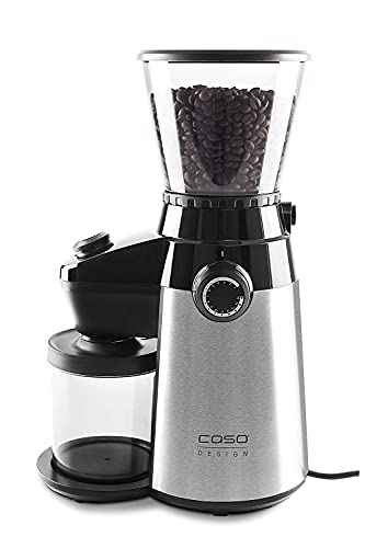Caso Barista Flavour, elektrische Design- Kaffeemühle, Mahlgrad in 15 Stufen einstellbar, Kegelmahlwerk aus robustem Edelstahl, aromaschonend, für perfekten Kaffee & Espresso