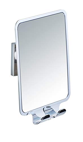 WENKO Vacuum-Loc® Antibeschlagspiegel Quadro - beschlagfreier Duschspiegel, Rasierspiegel, Kunststoff (ABS), 14 x 19.5 x 8 cm, Glänzend