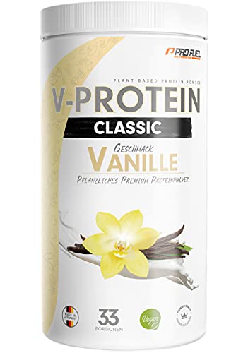 Vegan Protein - V-PROTEIN - Cremig Leckeres Veganes Proteinpulver - 1 kg VANILLE