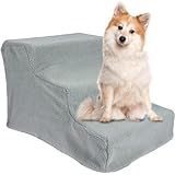 Hundetreppe für kleine Hunde 3-Stufen-Hundeleiter für Couch High Bett Abnehmbares Haustreum Maschinenwaschbare Haustiere für Hunde Katzen(grau)
