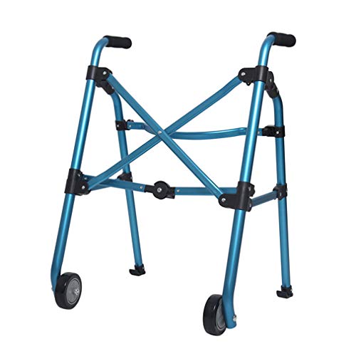 Tragbarer Stehhilfe-Gehwagen Faltbarer rollender Gehrahmen Mobilitätshilfe für ältere Menschen mit 2 Rädern und Skimatten-Rollator