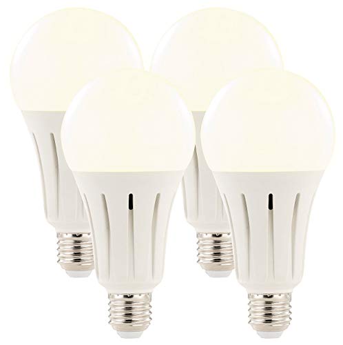 Luminea Glühbirne E27: High-Power-LED-Lampe E27, 23 Watt, 2.400 Lumen, 3000 K, 4er-Set (LED-Lampen Tropfenform E27, LEDs E27 weiß, Deckenlampe)
