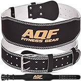 AQF Gewichthebergürtel Leder 4" Lendenwirbelstütze Gepolsterte Fitness-Gürtel mit Stahlrollenschnalle Geeignet Für Gym, Krafttraining, Bodybuilding